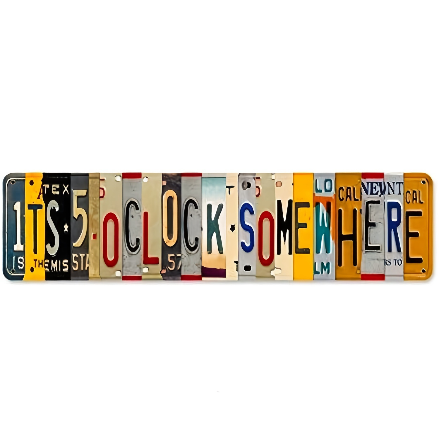 

1pc 5 O Clock Somewhere Unique Metal Wall Decor For Home, Bar, Diner, Pub, 16 X 4 Inches, Fun Kitchen Decor, Unique Drinking Sign, Funny Bar Signs, Vintage Kitchen Signs, Home Decor
