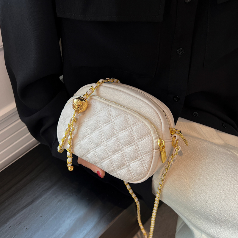 Argyle Quilted Zipper Square Bag, Fashion Chain Crossbody Purse, Women's  Multi Zip Shoulder Purse (7.09*5.12*3.54) Inch - Temu