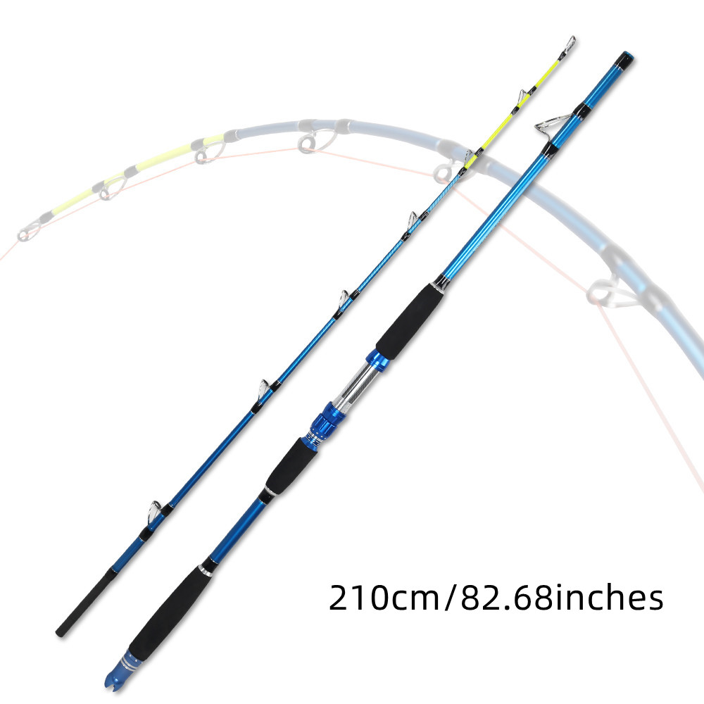 Portable Spinning Fishing Rod with 2 Tips - 210CM/82.7inches, 20-30LB  Capacity, Ideal for Travel and Outdoor Adventures