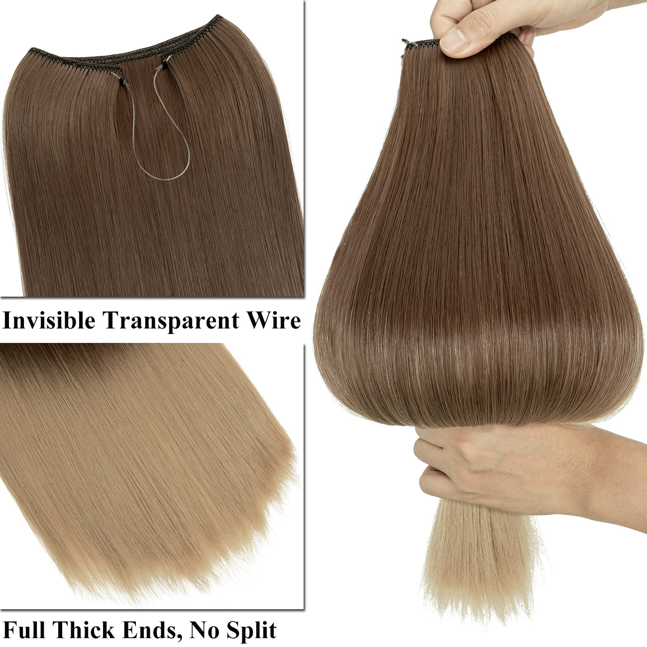 Halo Hair Extensions Adjustable Headband Invisible Wire Hair Temu
