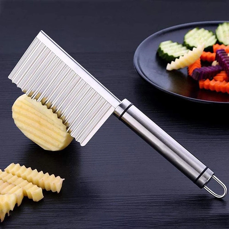 Stainless Steel Wavy Potato Cutter Knife with Wavy Edge