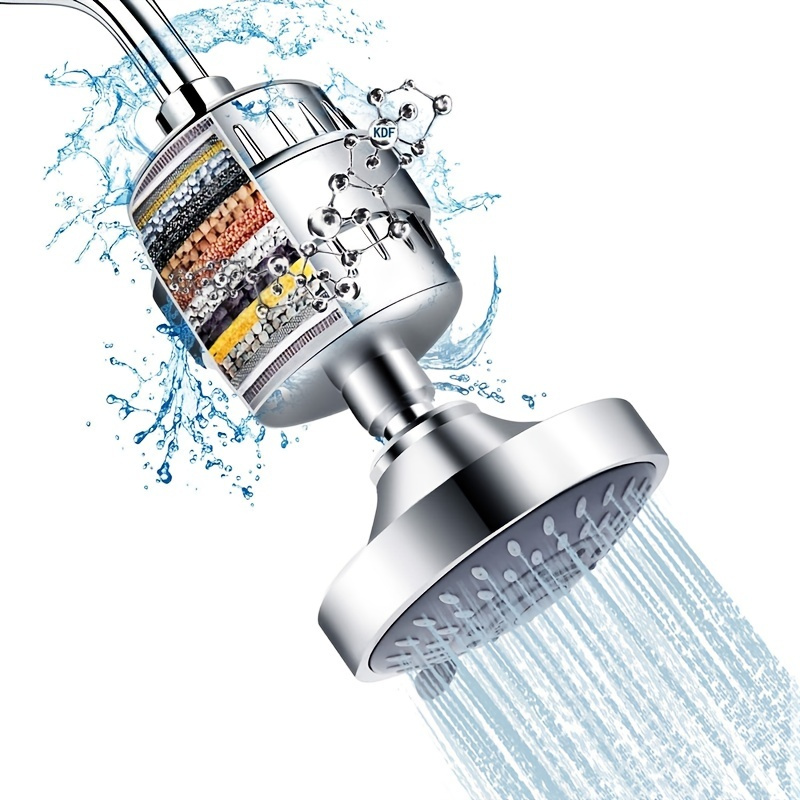 Filtro de ducha antical de 15 etapas con - Filtro de ducha de alto flujo  para eliminar el cloro y el fluoruro - 2 cartuchos incluidos - Filtro de  ducha de mano