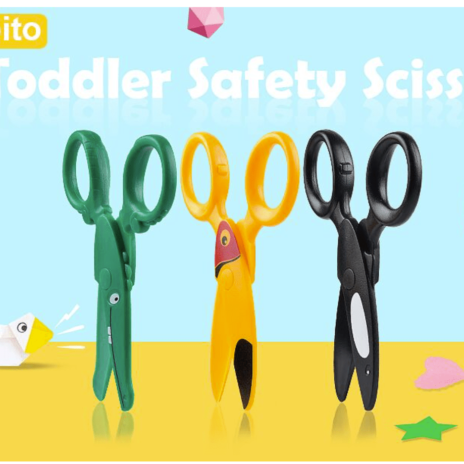 3 Pieces Cute Animal Toddler Safety Scissors, Kids Preschool Training Scissors  Child Plastic Art Craft Scissors for Paper-Cut (Dolphin, Crocodile and  Toucan Bird) 