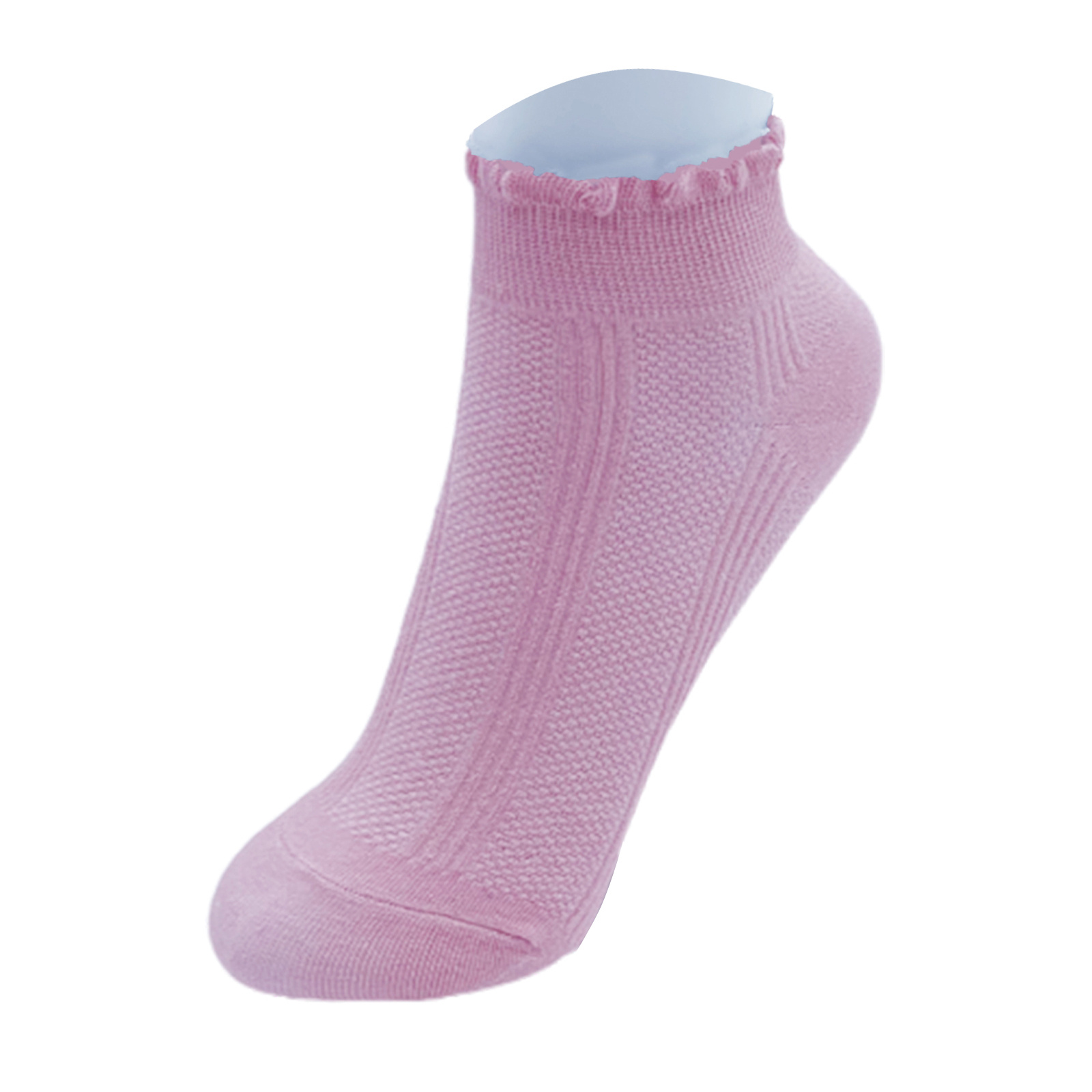 Solid Curly Trim Short Socks Casual Ankle Socks Women's Stockings