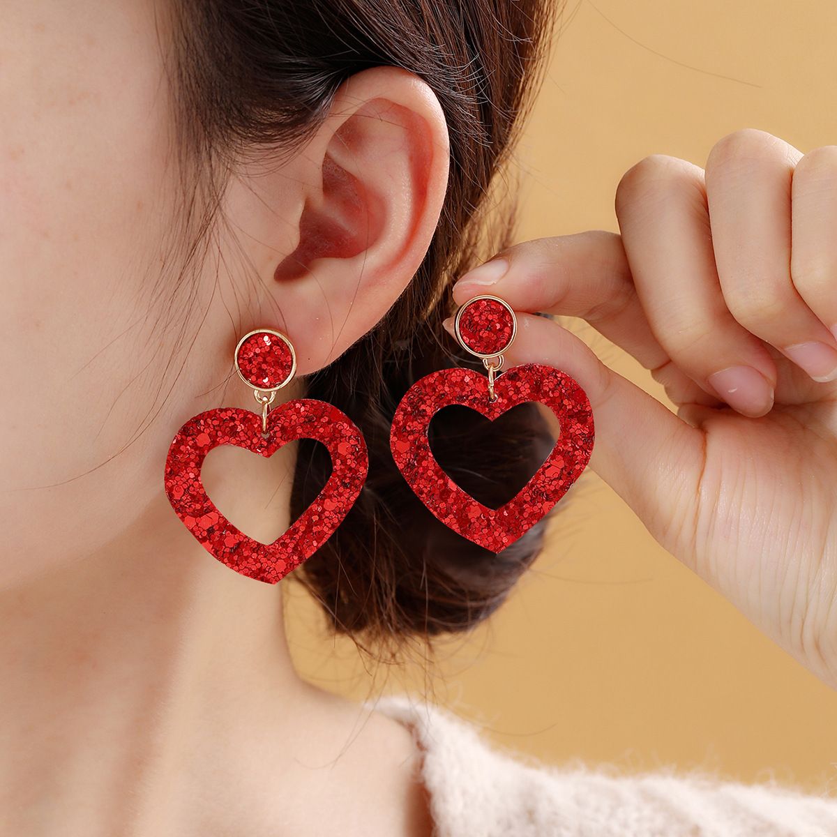 Hollow Heart Shape Dangle Earrings Statement Valentine's Day Earrings Funny  Ear Jewelry For Women Girls | Shop The Latest Trends | Temu
