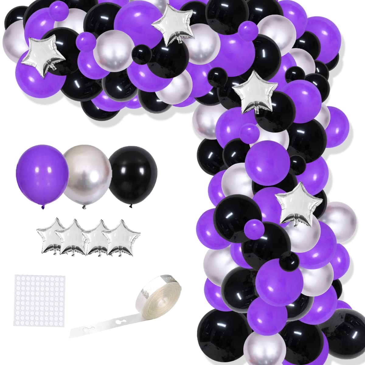 Purple Balloon Garland Kits black And Purple Metallic - Temu