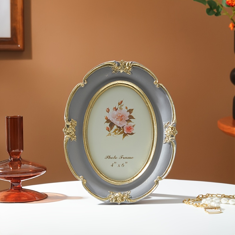 1pc Retro Oval Photo Frame, Photo Display Frame, Vintage Picture Frame