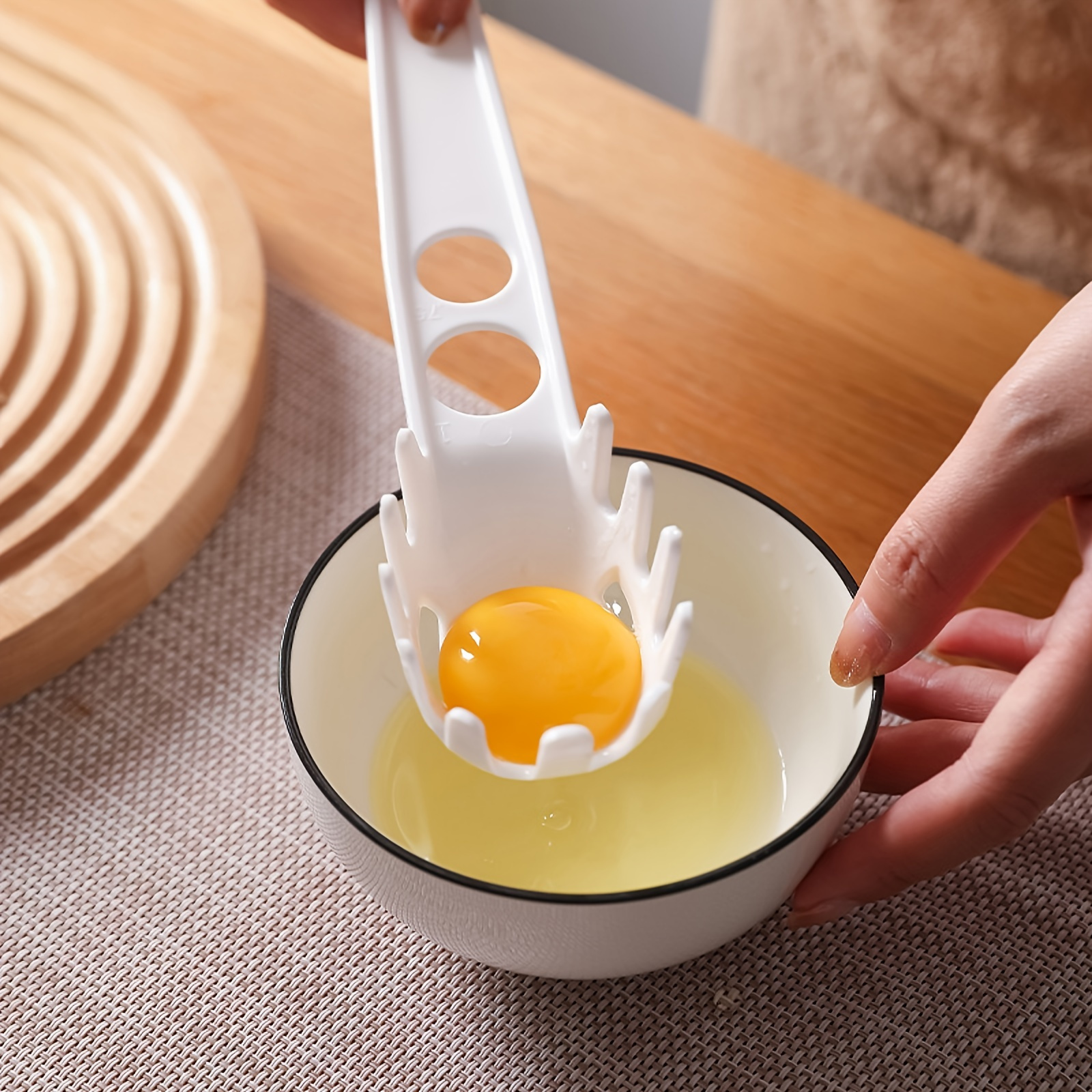 Egg Yolk Separator Divider Holder White Plastic Egg White - Temu