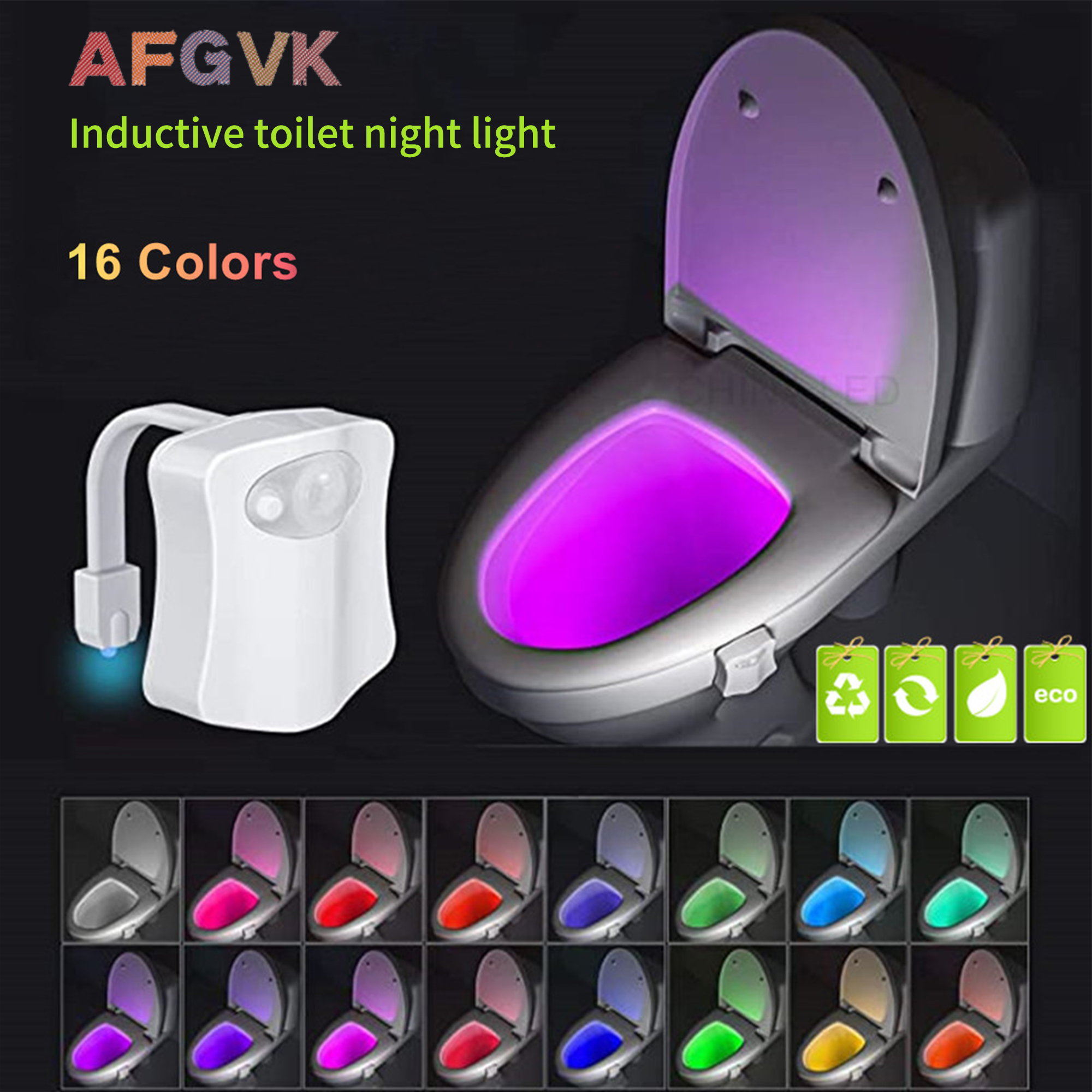 MIEFL Toilet Light Motion Sensor 16 Colors Changing (2 Pack),LED
