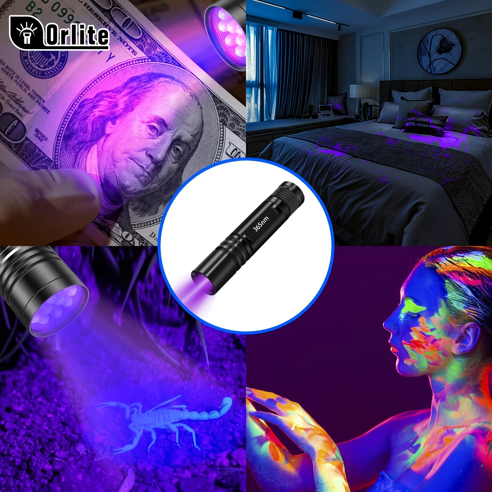 LE Torcia LED Luce a Raggi Ultravioletti, Lampada UV 21 LED in metallo per  Ispezione Camere e Documenti Trova Tracce Organiche, 3 Batterie AAA Incluse  Risparmio Energetico : : Prodotti per animali domestici