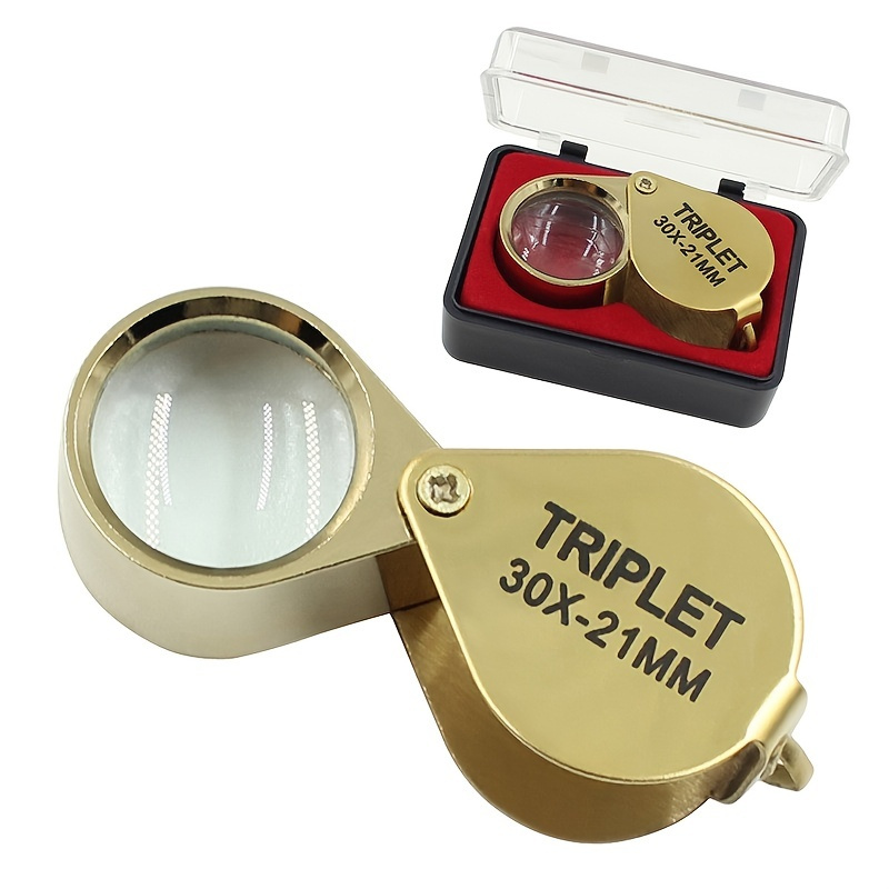 

30x Folding Metal Identification Glass Lens Magnifier Diy Jewelry Making Hand Craft