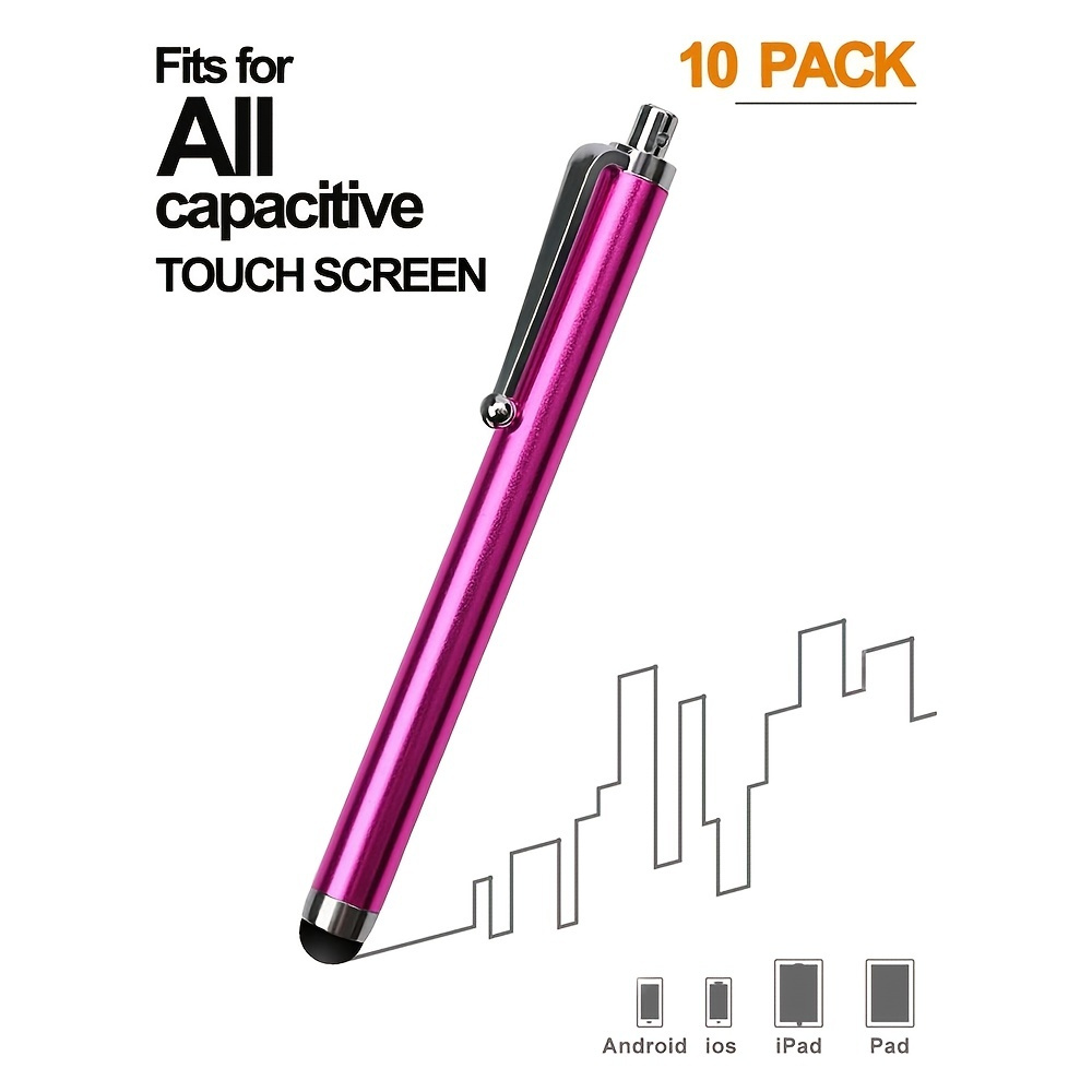 

10-pack Of Universal Stylus Pens: Compatible With Ipad, Iphone, And Touch Screens!