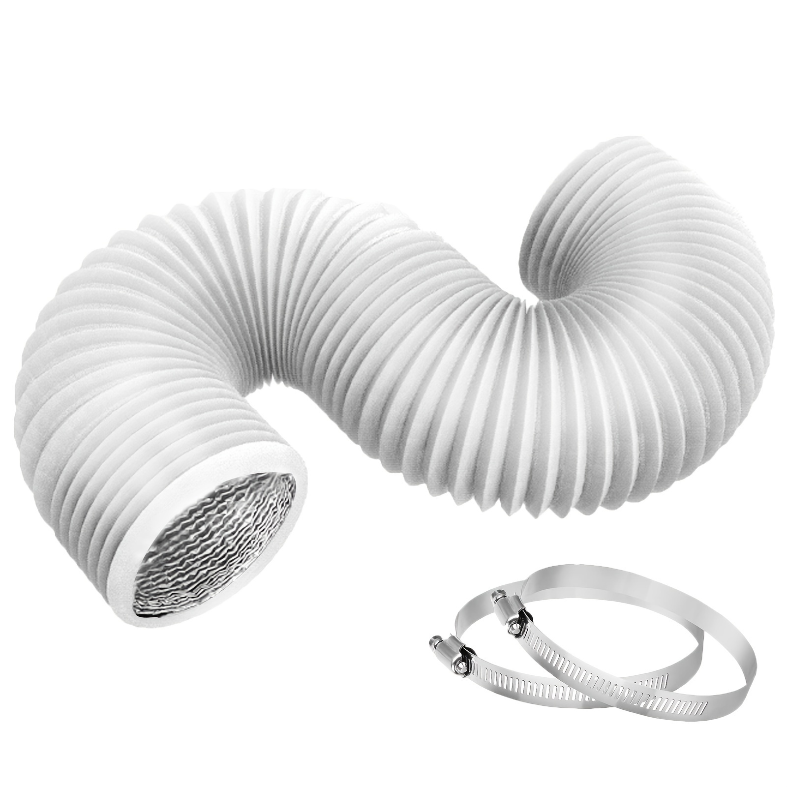 Tubo Secadora Universal Manguera Flexible De Ventilación De Aluminio Tubo  Salida Aire Con 2 Abrazaderas De Acero Para Baño, Kitchen Campana Ø