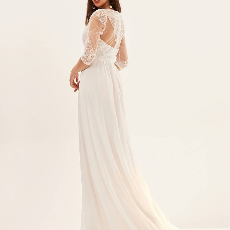Off Shoulder Gown Wedding Dresses Elegant Solid Ruched - Temu