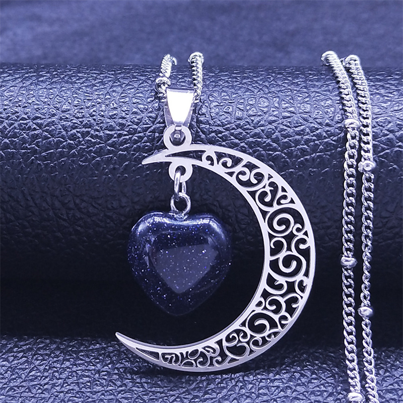 moon heart necklace