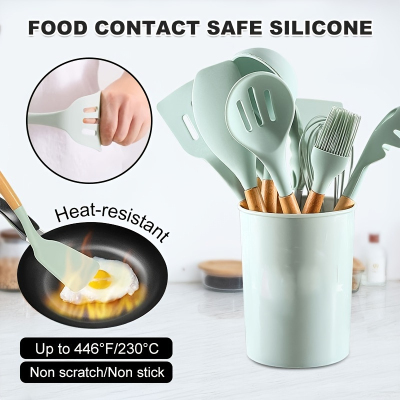 1pc Dark Green Silicone Kitchen Utensils Silicone Shovel Non - Temu