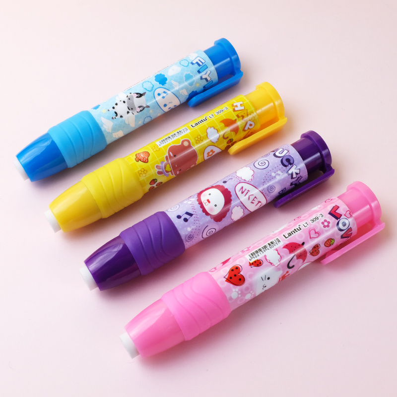Erasers Retractable Press Pencil Rubber Correction Supplies School  Stationery