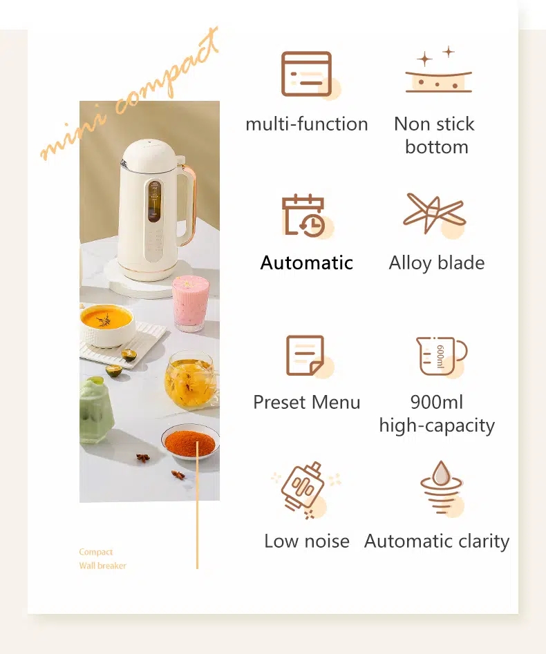 JRM0065 Bear Multi-functional Blender Household Small Soybean Milk