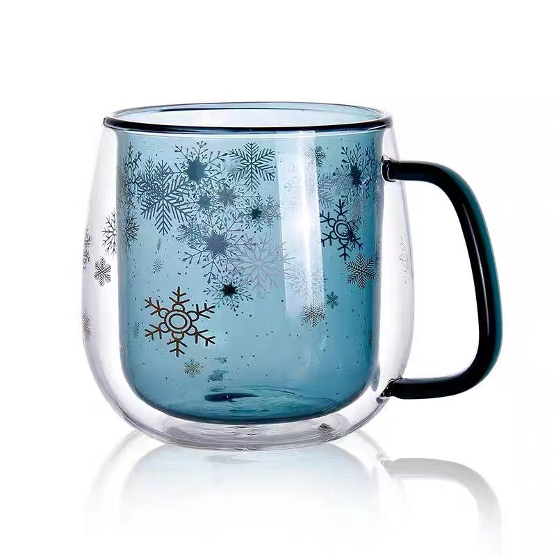 Double-Walled Snowflake Coffee Mugs