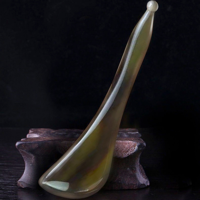 Natural OX Horn Gua Sha Board & Face Lift Massage Stick Set