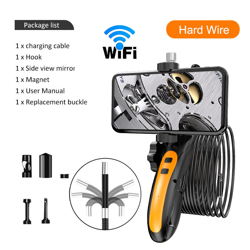 1080P 180 Degree Steering Endoscope, WiFi Borescope With 8 LED Inspection  Camera, Snake Camera For Android & IOS