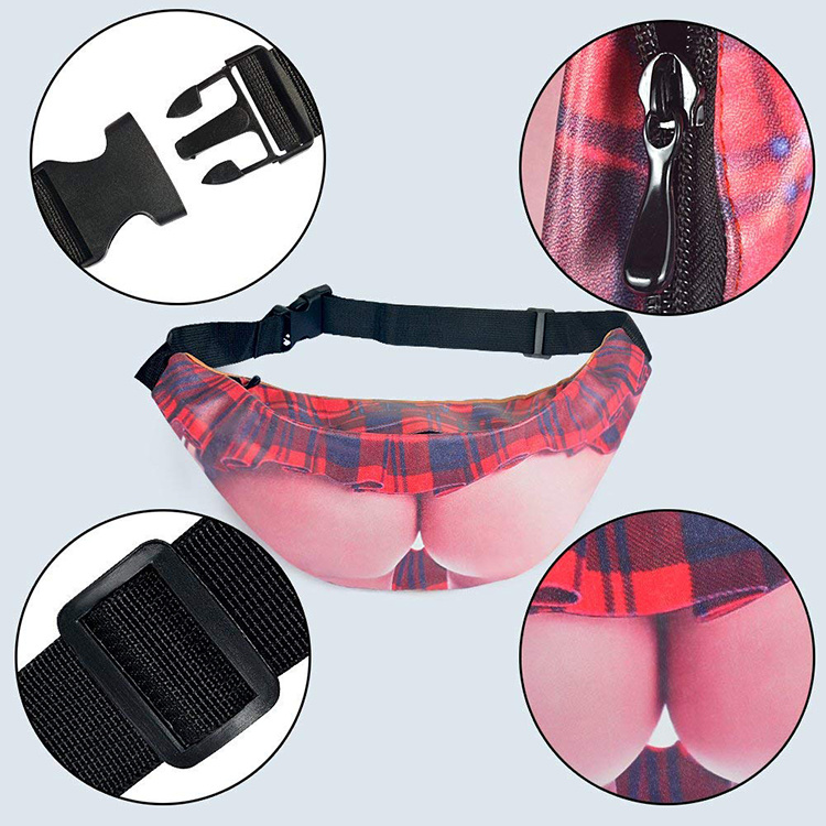 Dad Body Waist Belt Bum Bag 3D Funny Hairy Beer Fat Belly Pack Pouch Holder  BaFC