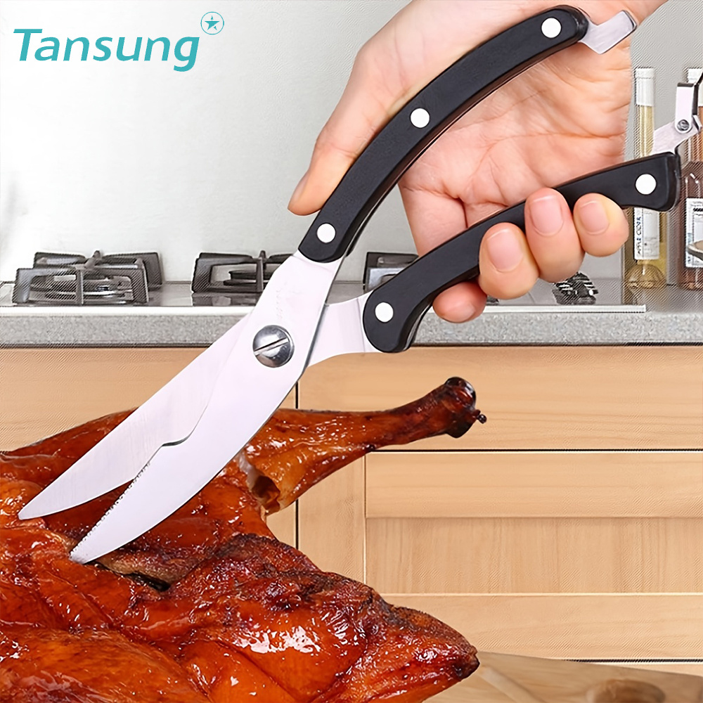 Tansung Poultry Shears Heavy Duty Kitchen Shears With Anti Slip Handle  Safety Lock Poultry Scissors For Meat Chicken Bone Poultry Spring Loaded  Dishwasher Safe Black, Shop The Latest Trends