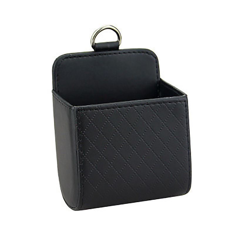 Unique Bargains Auto Car Storage Holder Mobile Phone Faux Leather Pocket  Bag Black 3.5 X 2.6 X 1.4 : Target