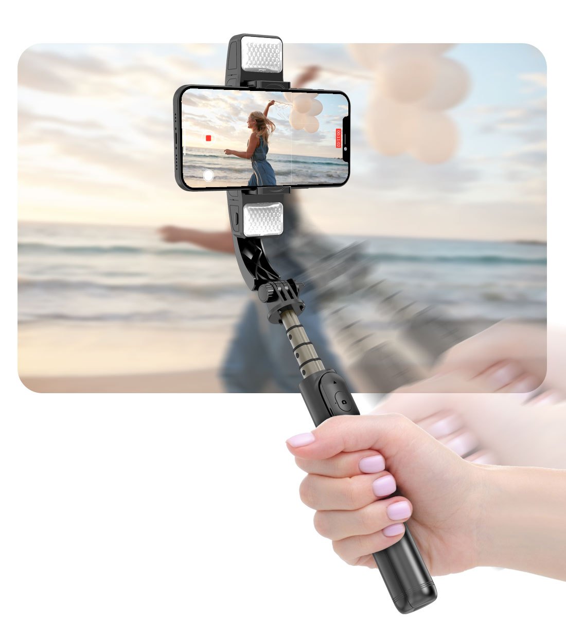 Estabilizador portátil de trípode para teléfono móvil Selfie Stick con  Twins Light, manos libres remotas inalámbricas desmontables, compatible con  teléfonos inteligentes Android - Temu