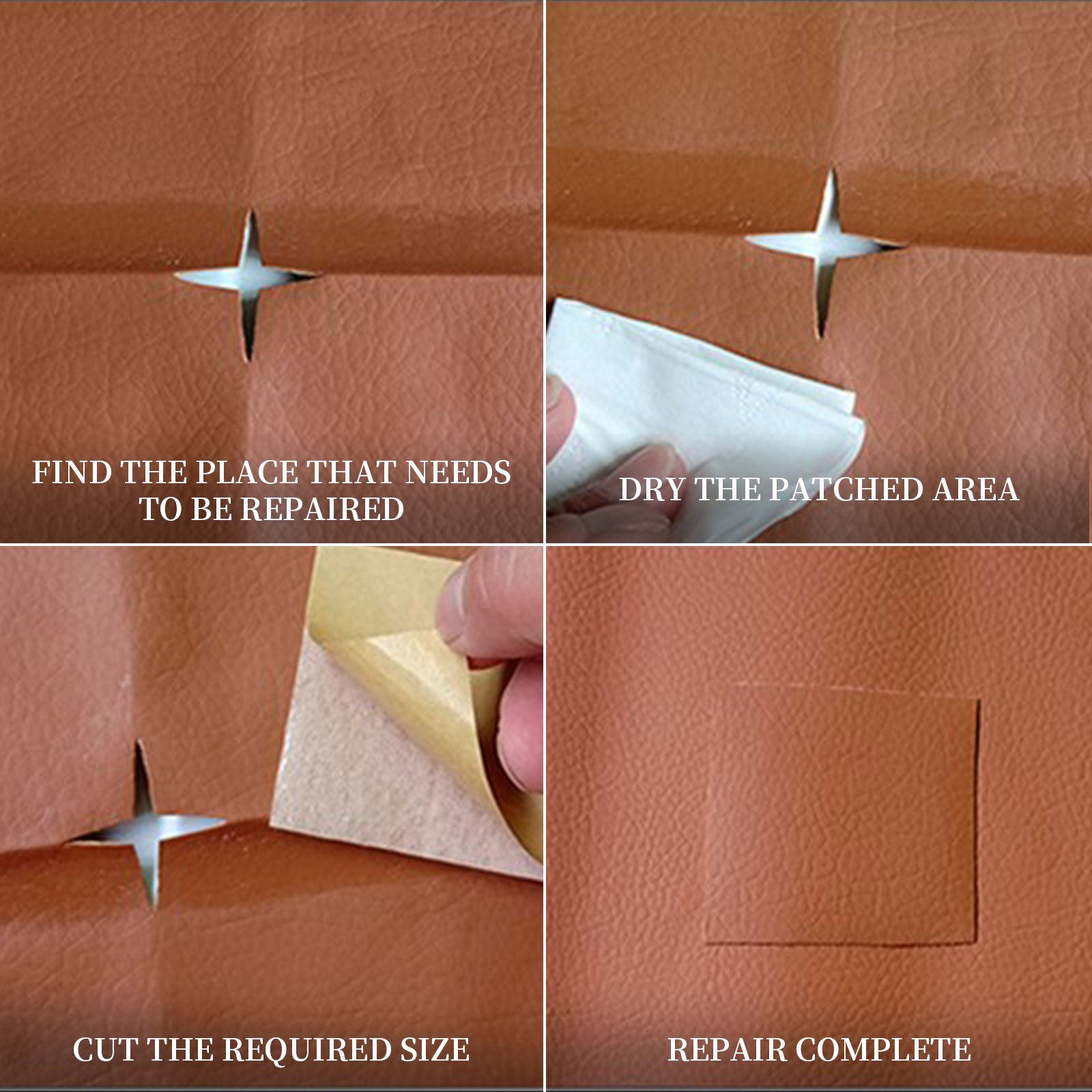 Kit de cinta de reparación de cuero, adhesivo autoadhesivo para reparación  de cuero para sofá, camillas, asientos de coche, muebles de primeros