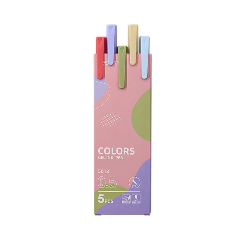 5pcs 0 5mm colored ink gel pens set morandi macaron color b
