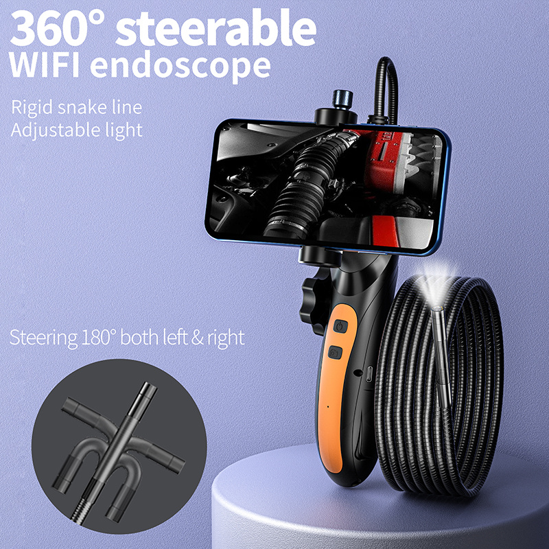 URAQT Endoskop Snake inspektionskamera, 1080P HD WiFi Borescope Camera med  ljus, Vattentät IP67, Scope kamera med 8 LED-lampor för Android- och