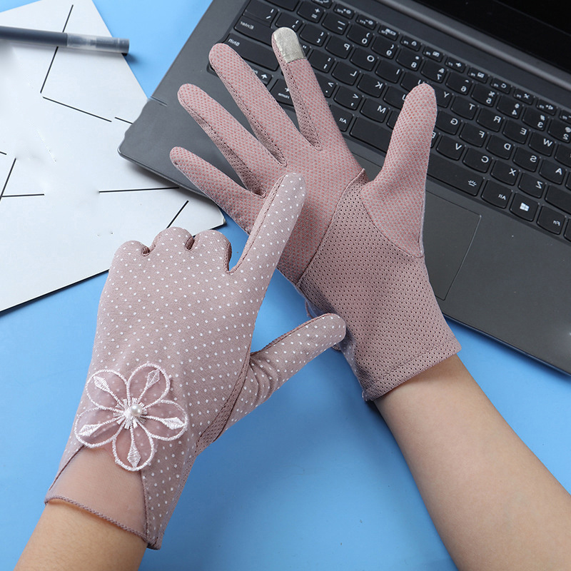 Summer Sun Protection Gloves Women Summer Sunscreen Anti-UV Lace