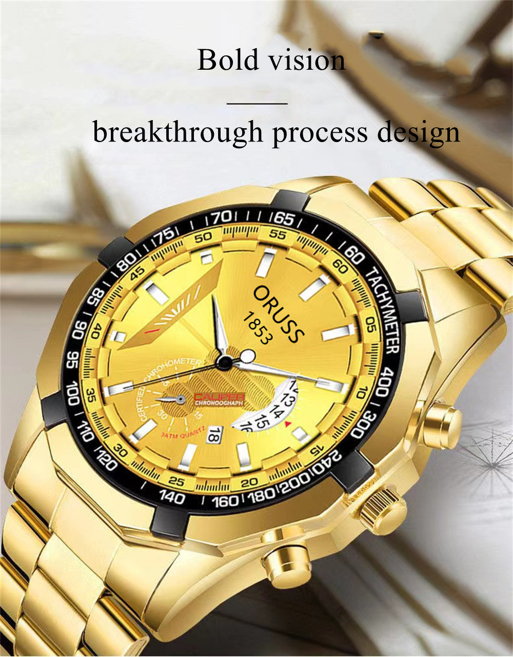 Mens Business Large Dial Watch Waterproof Fashion Domineering Watch