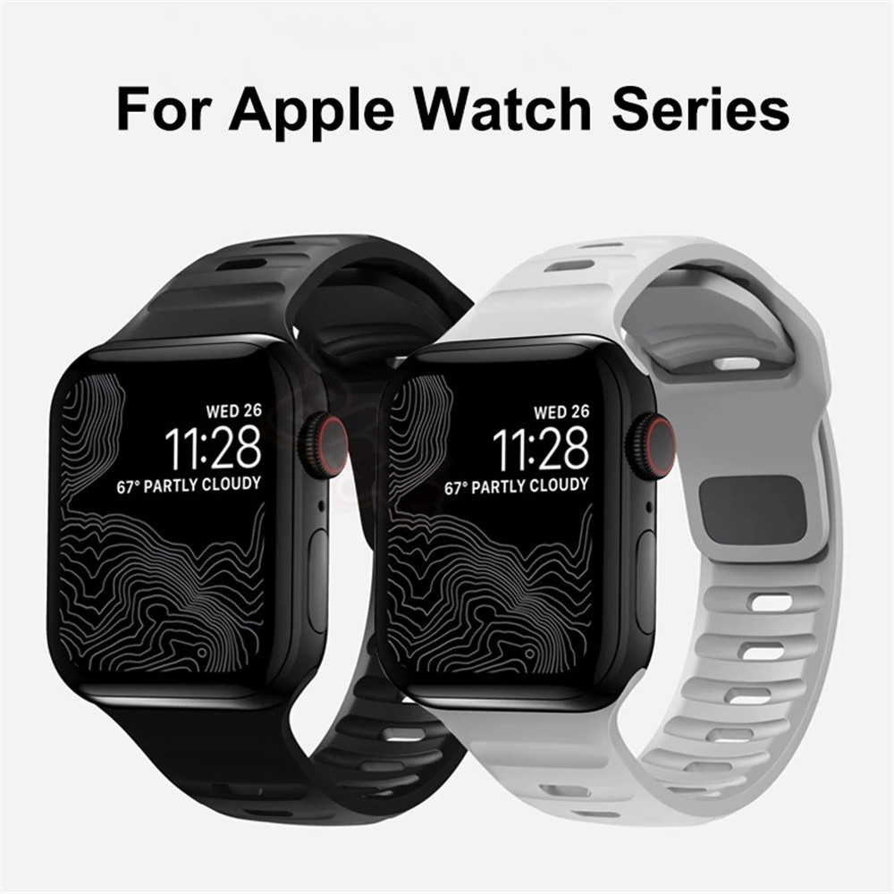Bracelet en silicone pour Apple watch taille 42-44-45 mm - gris