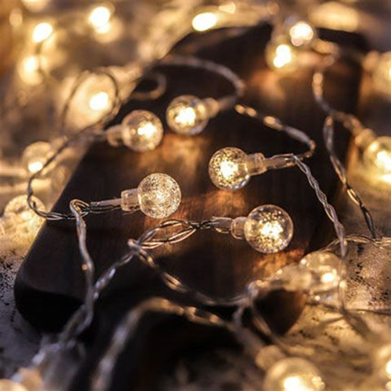 Waterproof LED Fairy Strips Lights Starry Sky Round Bulbs Romantic Camping  Tent Atmosphere Holiday Hanging String Light Outdoor