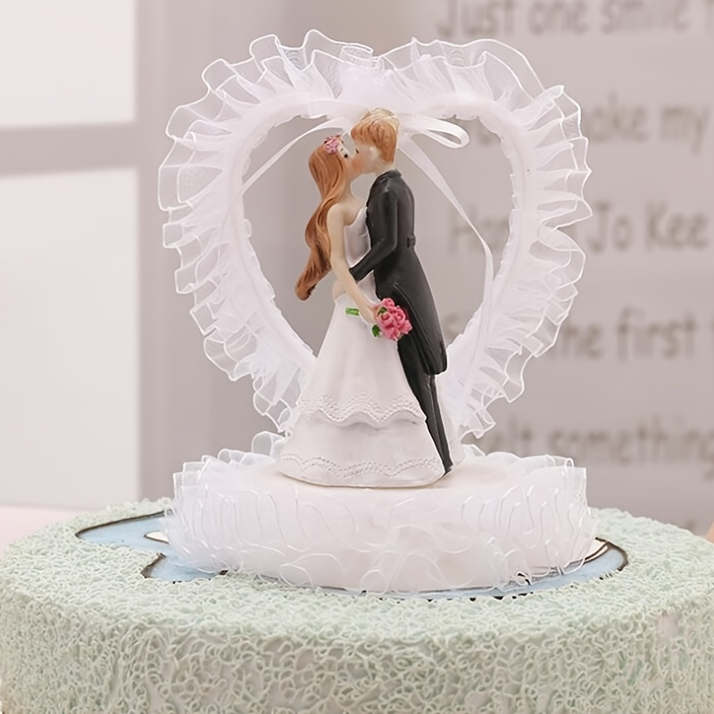 

1pc Cake Decor Dessert Table Adornment Wedding Layout Prop Bride Groom Craft