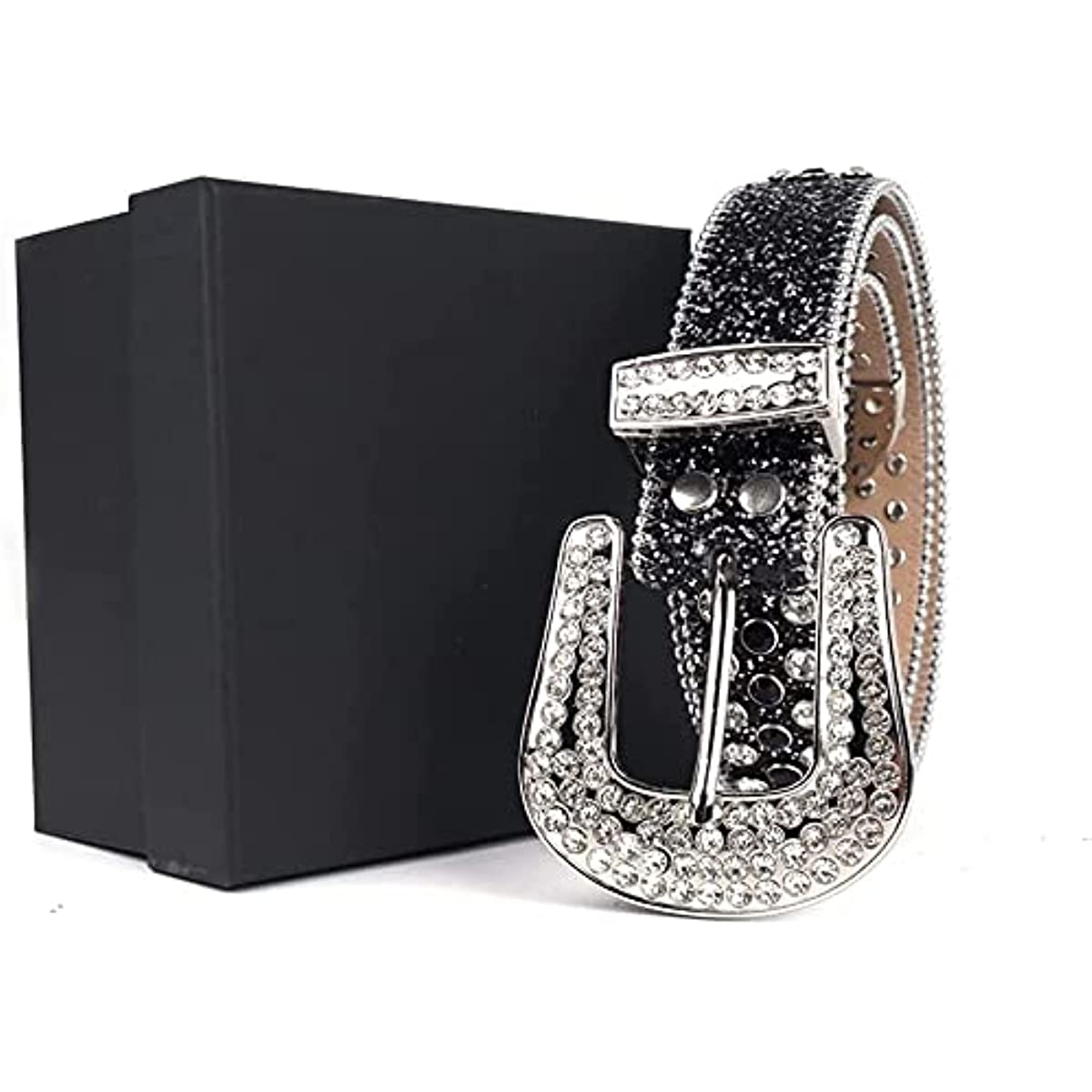 Rivet Belt Rhinestones Belt Men Women's Diamond Studded Belt Designer Belts  For Jeans at  Women's Clothing store