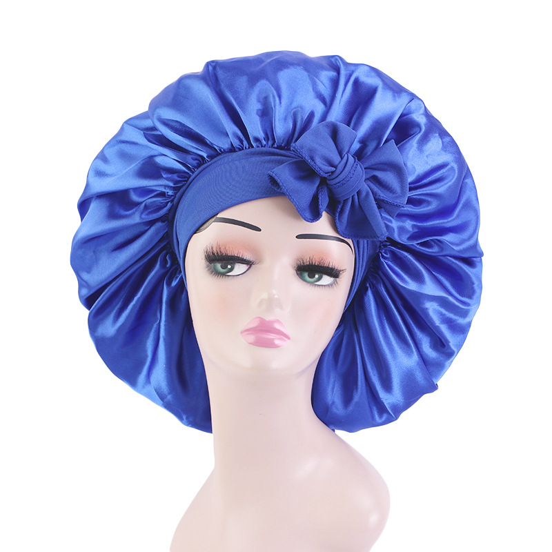 Silky Satin Bonnet Hair Wrap Sleeping With Wide Elastic - Temu