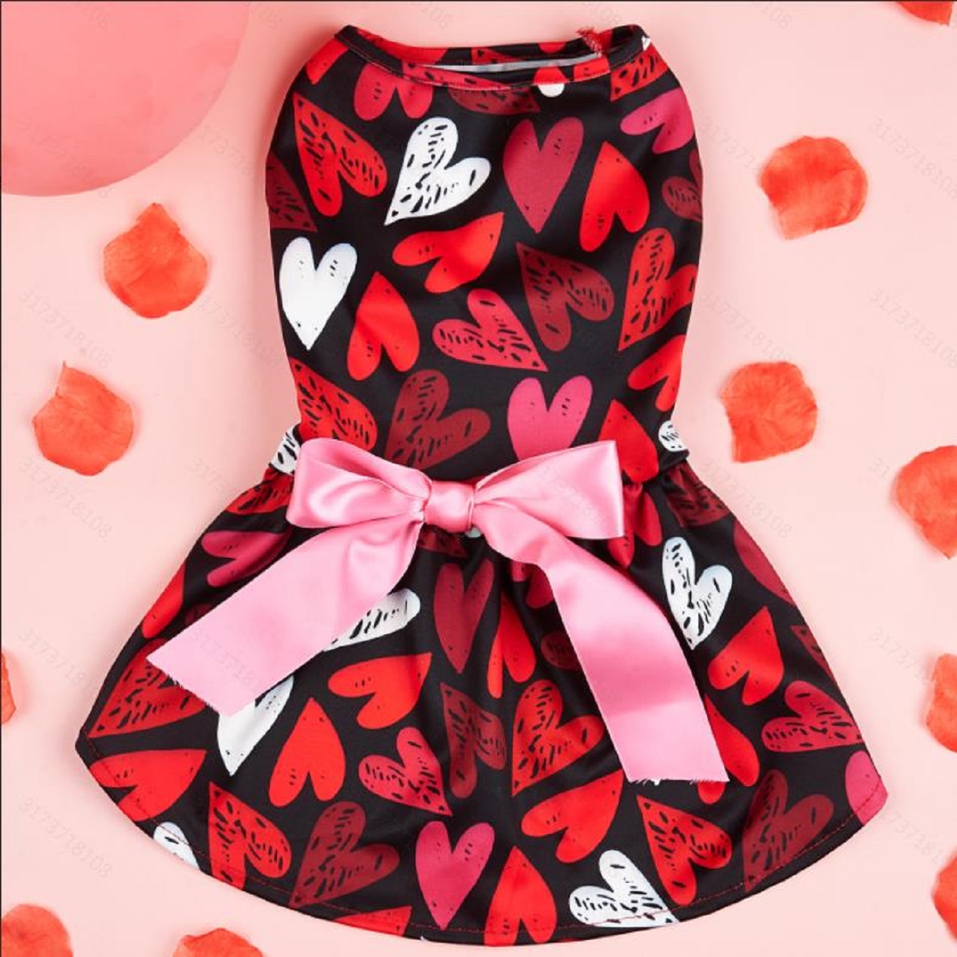 TEMU Valentine's Day Dog Dress, Cute Pet Dress With Heart Pattern, Pet Clothes For Small Medium Dog & Cat