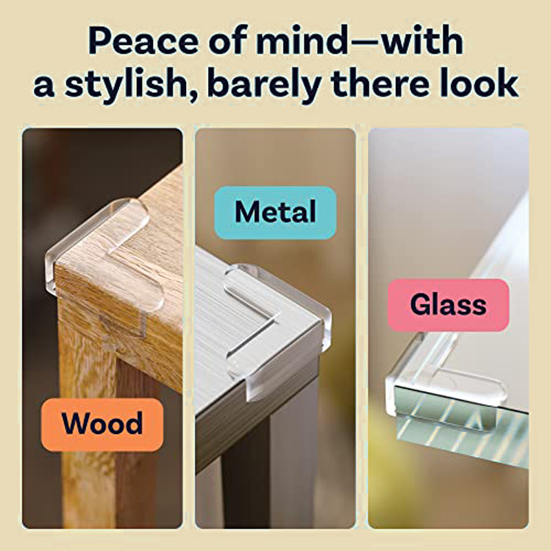 Jingyang Clear Corner Guards(12 Pack), Clear Edge Bumpers,High Resistant Adhesive Gel,Corner Protector for Baby,Kids,Furniture,Cabinet,Glass,Coffee Table,ect.