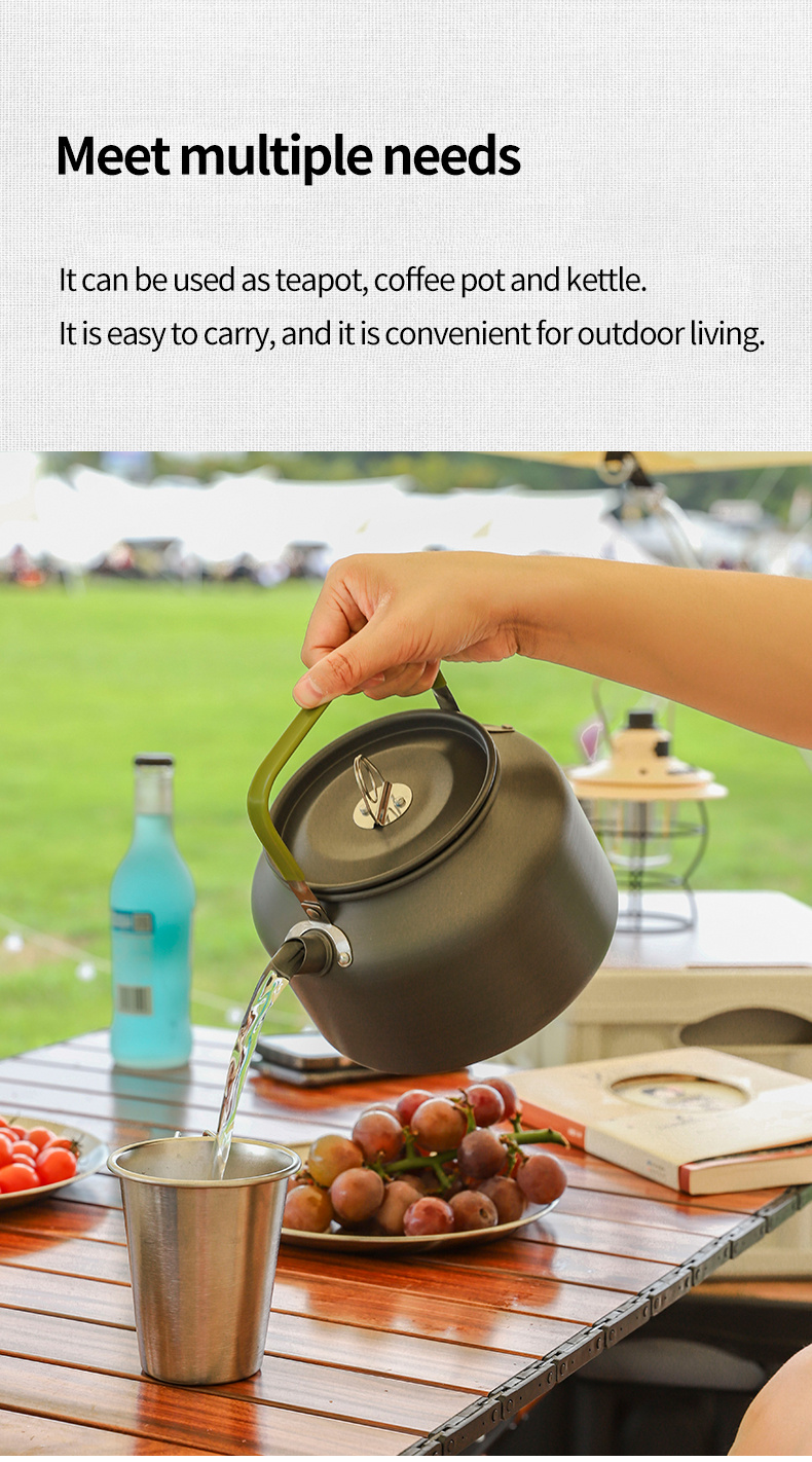 Large Capacity Hard Aluminum Oxide Coffee Pot For Outdoor Camping,  Mountaineering Fishing Portable Teapot, Picnic Handle Anti-scalding  Non-slip Boiling Kettle - Temu