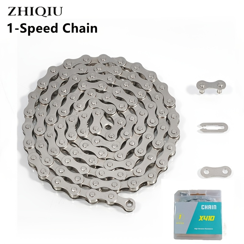 

zhiqiu Single-speed Bike Chain - Durable 1/2"" X 1/8"" Chain With 104 Links For Smooth Riding Experience