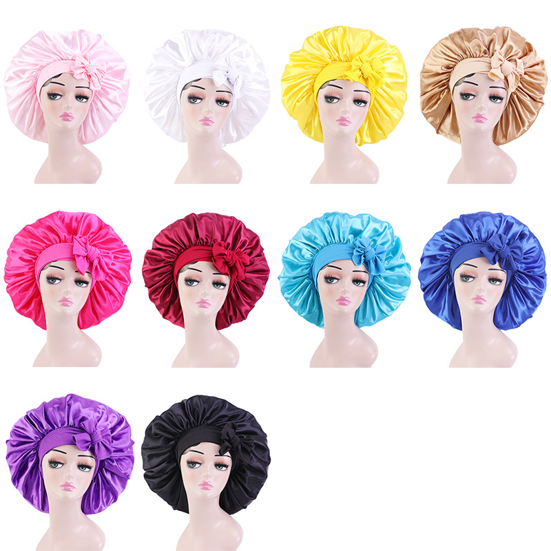 2 Pack Satin Bonnet Silk Bonnet For Sleeping, Adjustable Double Lay