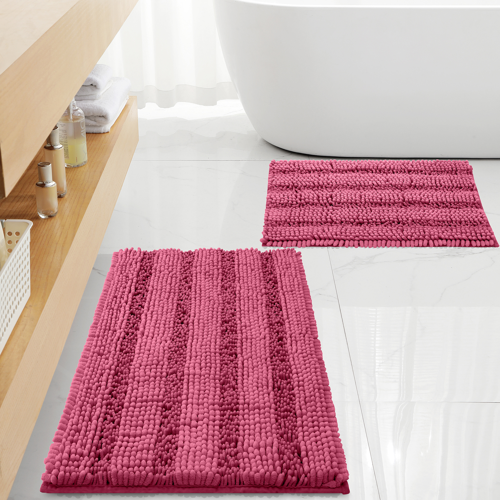 Chenille Bathroom Rug Bath Mat Non Slip Absorbent And Soft - Temu
