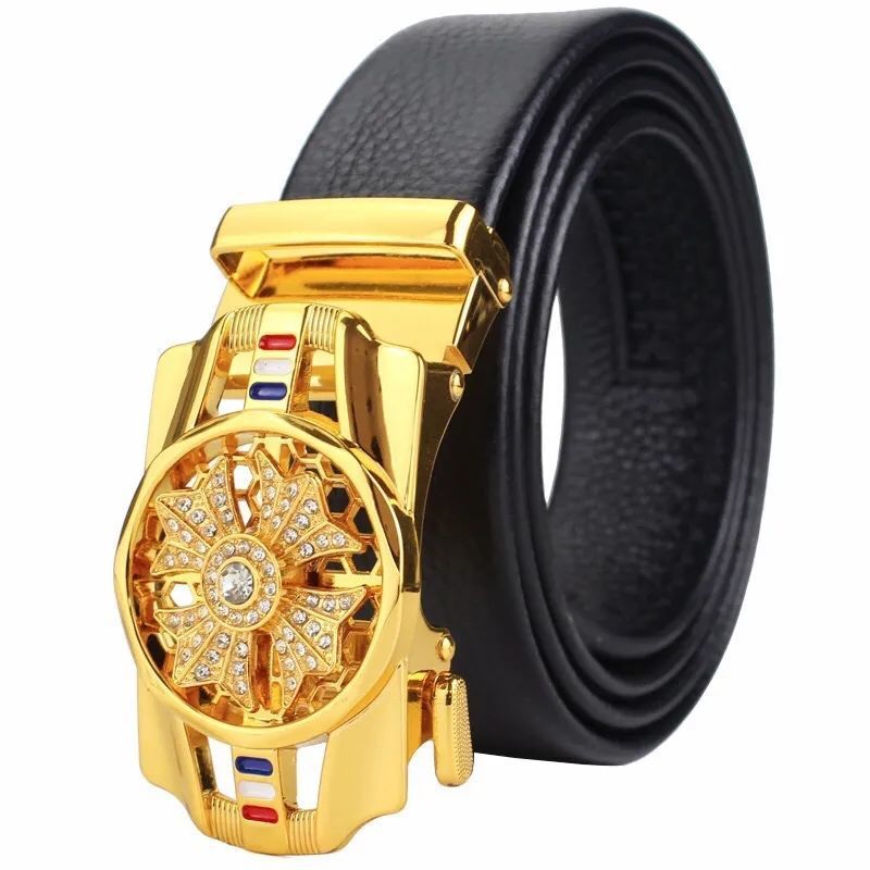 Rotatable Automatic Buckle Men's Belt
