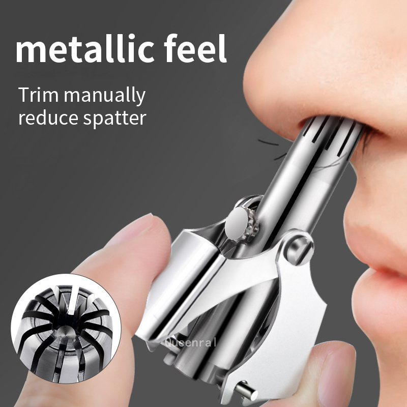 

Nose Hair Trimmer For Men Stainless Steel Manual Washable Portable Ear Nose Hair Remover Shaver