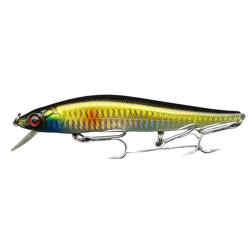 1pc Bionic Minnow Rattling Lure With 3 Treble Hooks - Perfect For