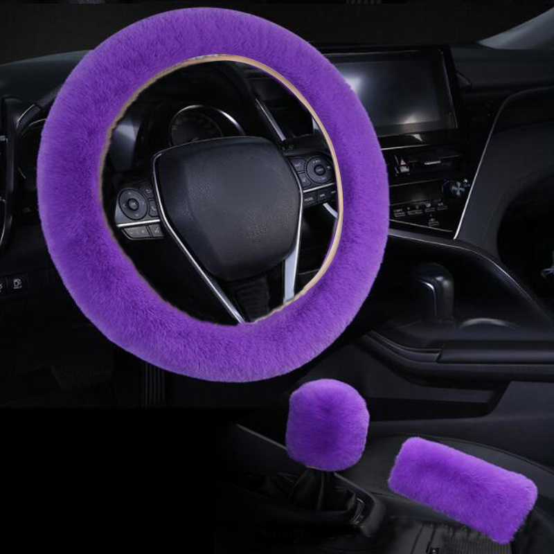 Winter Soft Plush Car Gear Cover Crystal Crown Auto Hand Brake Cover  Shifter Gear Knob Cover Styling Car Interior Accessories