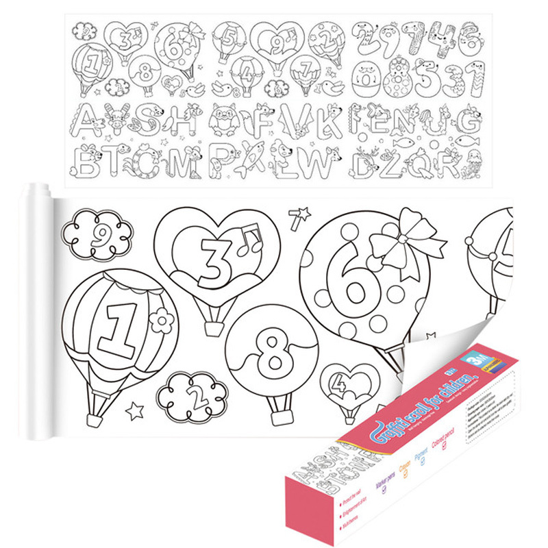 Adhesive Graffiti Paper Coloring Paper Roll, Drawing Paper Roll